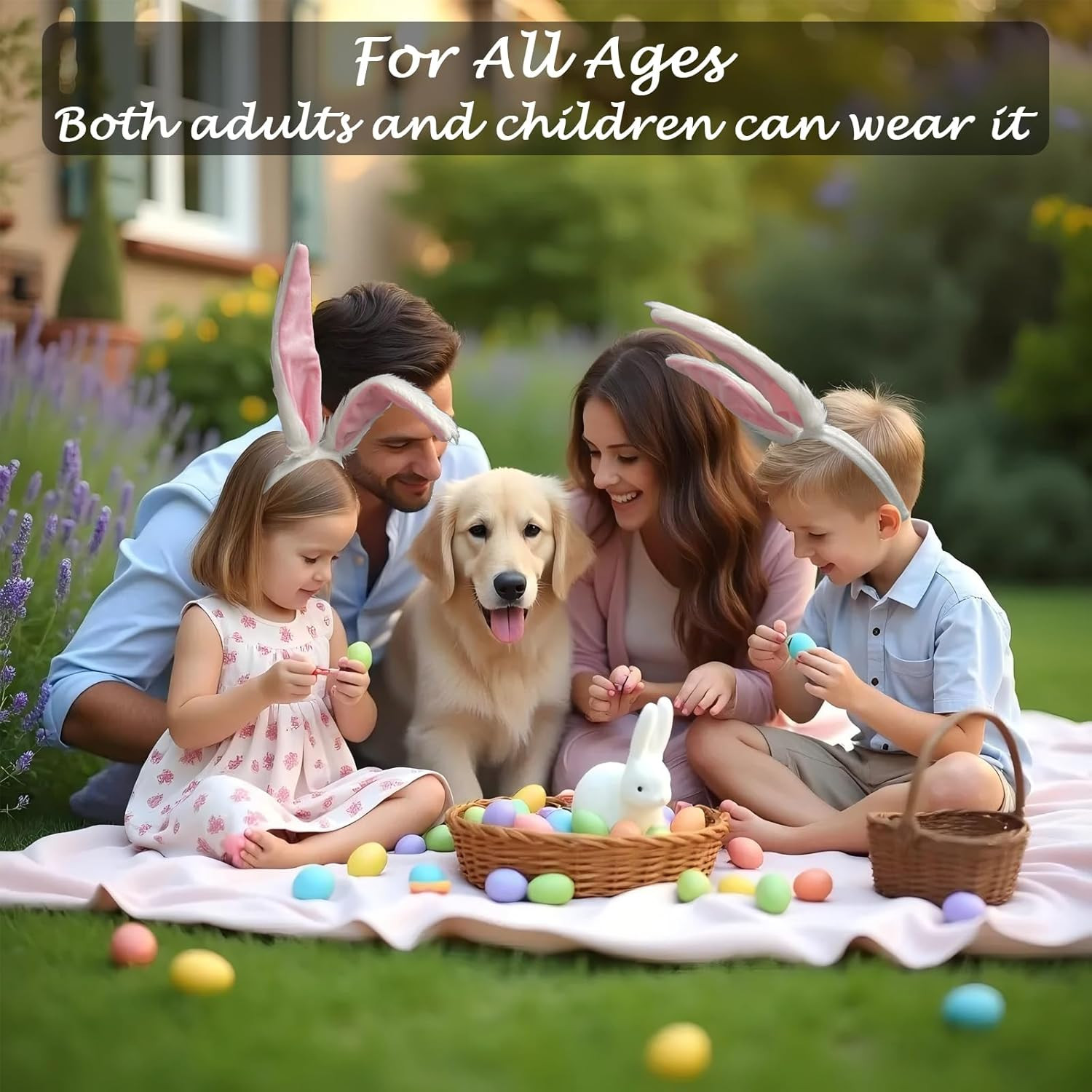 Bunny Ears Headband Plush White Rabbit Ears Easter Halloween Party Cosplay Gift