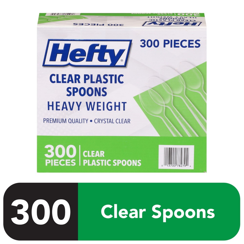 Clear Heavy-Weight Plastic Spoons, 300 Count