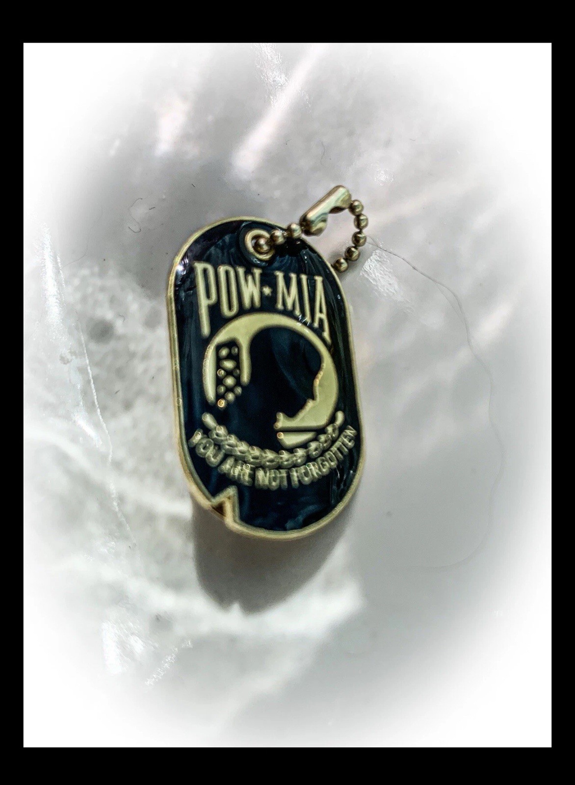 POW MIA Pin Dog Tag Military Pin Back Brass Army Marines Navy Not Forgotten NEW