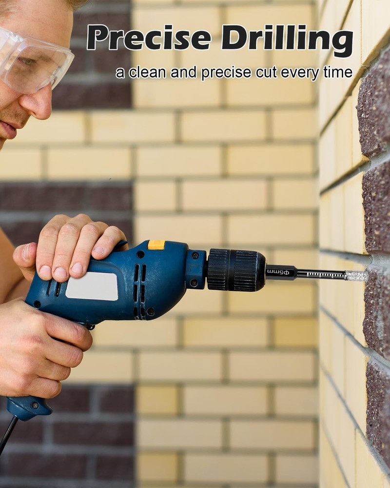 10Pcs Dry Diamond Drill Bits Set, 3/16” 5mm Hex Shank Tile Core Bit...