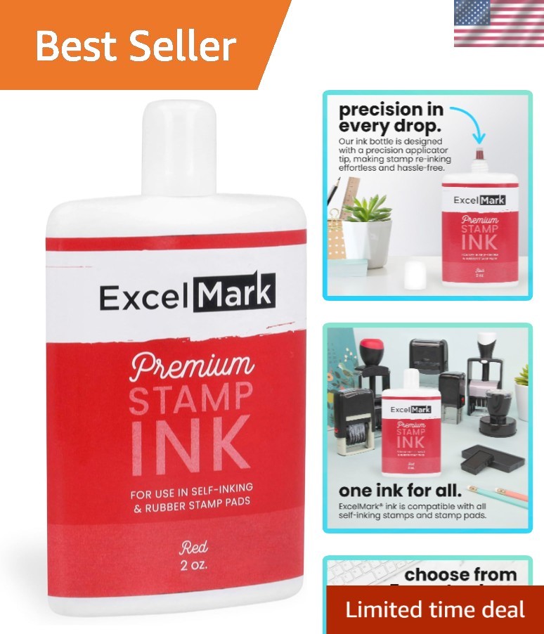 Self Inking Stamp Refill Ink - 2 oz. - Red Ink