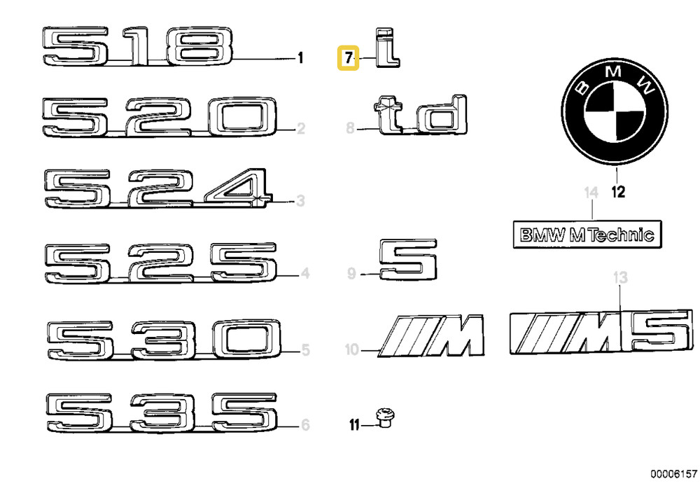 "I" badge for BMW E-34