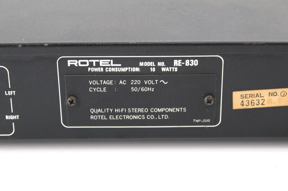VTG ROTEL EQUALIZER RE 830 SPECTRUM ANALYZER - UNTESTED