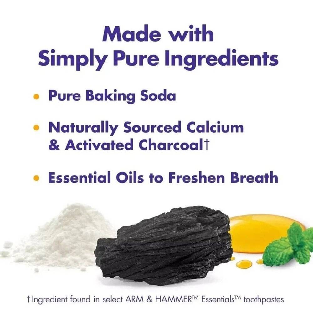 Arm & Hammer Essentials Fluoride-Free Toothpaste Whiten + Activated Charcoal-4 P