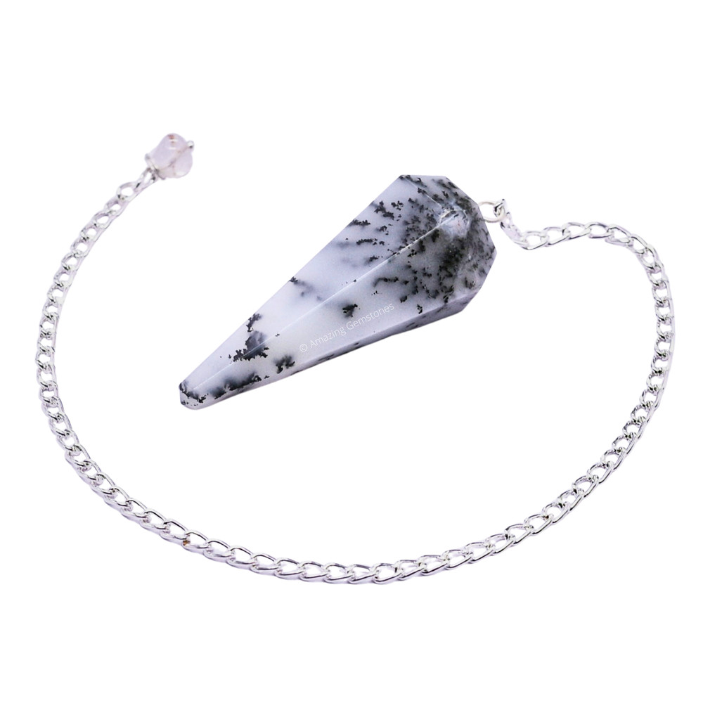 Dendrite Opal Dowsing Crystal Pendulum