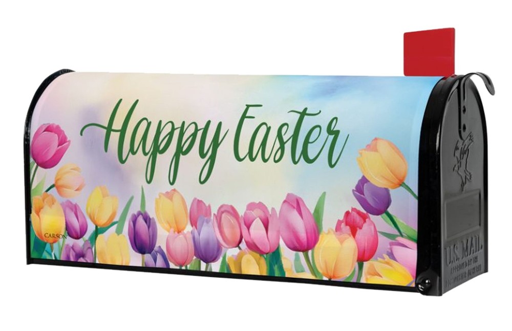 Easter Tulips Nylon Mailbox Cover