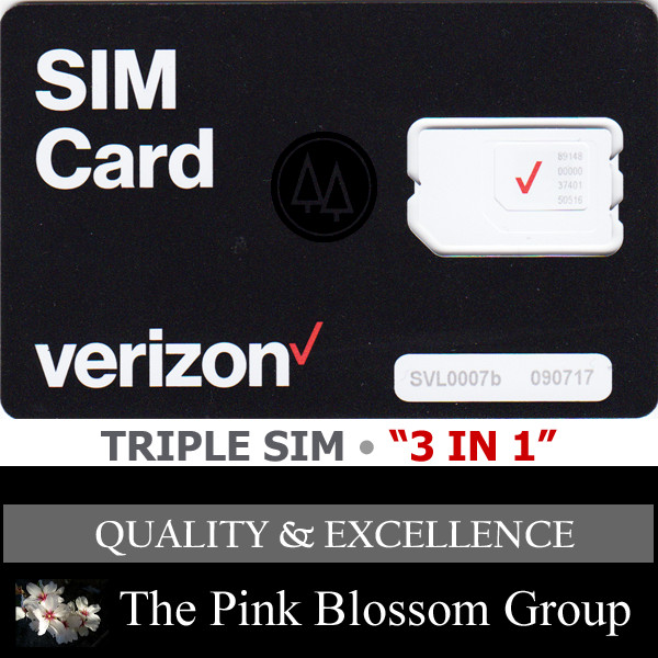 VERIZON Triple SIM CARD "3 in 1" NANO 4FF • CDMA 4G LTE • Genuine VZW NEW