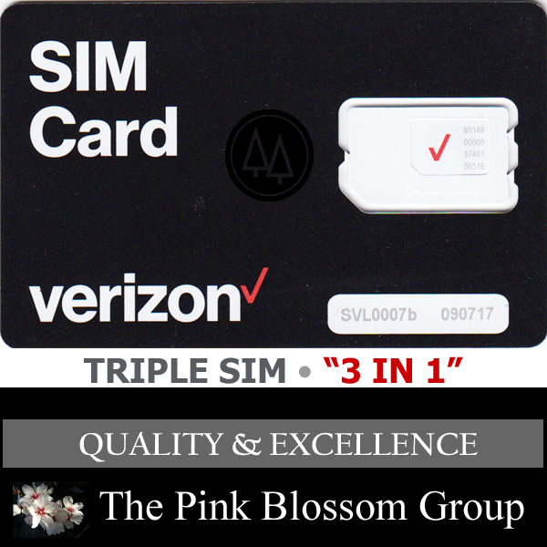 VERIZON Triple SIM CARD "3 in 1" NANO 4FF • CDMA 4G LTE • Genuine VZW NEW