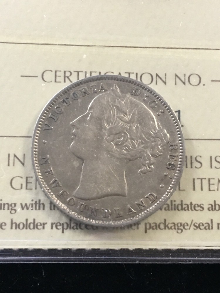 1881 ICCS Graded, Newfoundland 20 Cent, **VF-30**