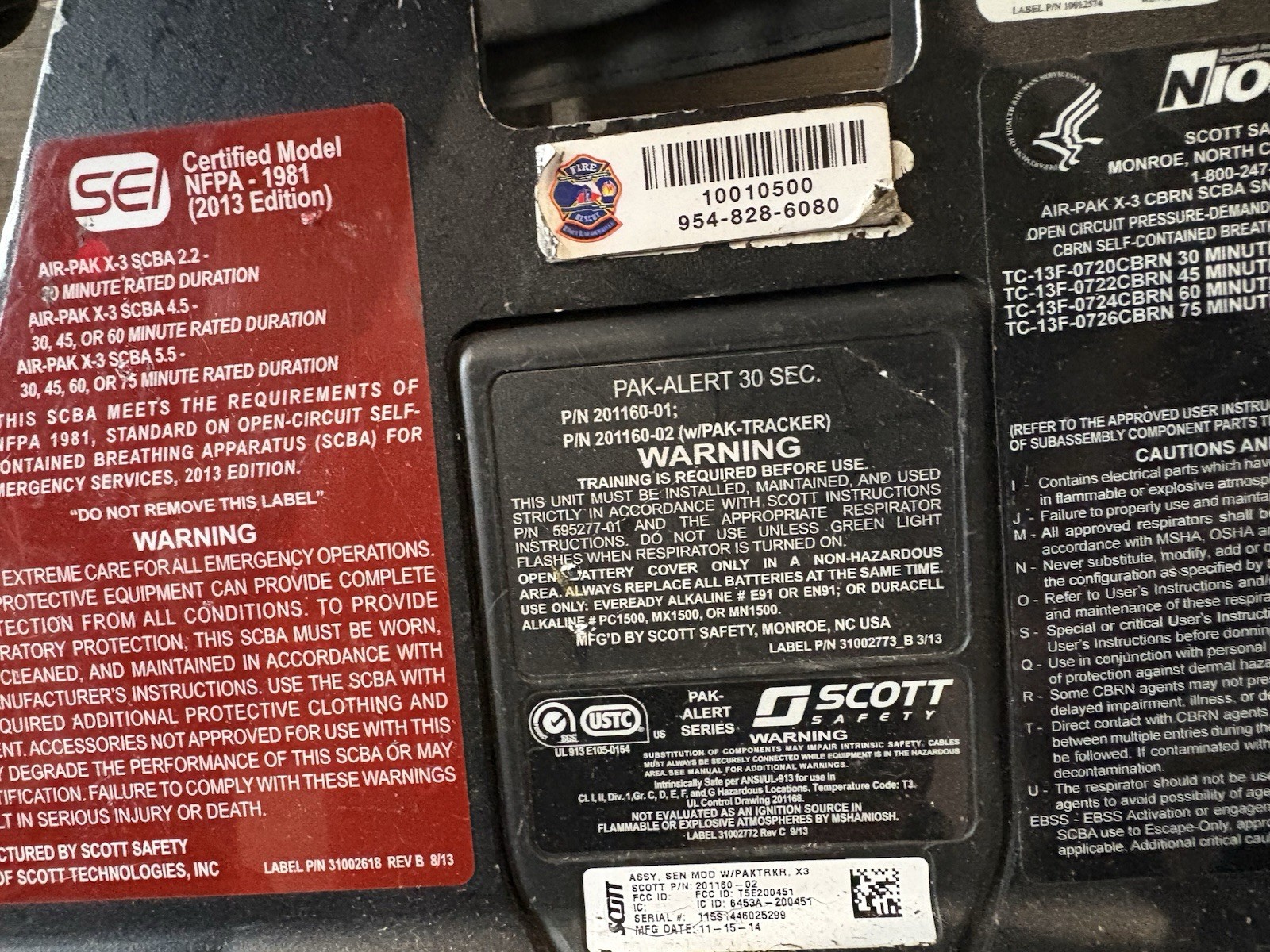 Scott 5.5 Firefighter SCBA Air-Pak X3 w/ Regulator 2014 Maint 2023
