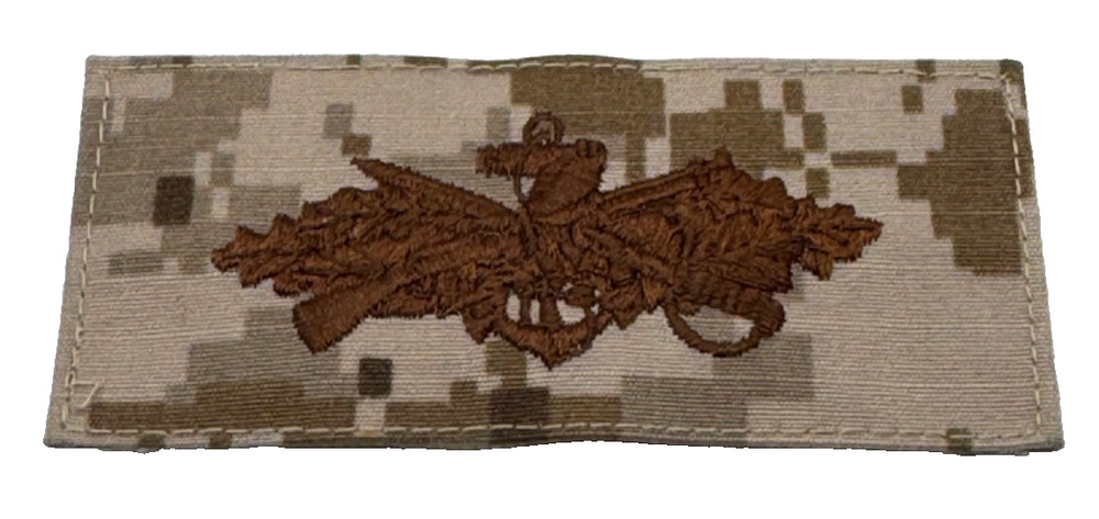 USN US Navy SEABEES CB Qualification AOR1 Desert Digital Camo Hook & Loop Patch