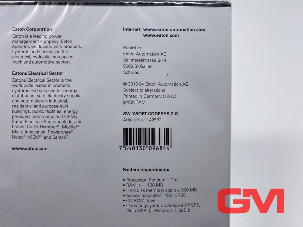 Eaton Programming Software SW-XSOFT-CODESYS-2-S Software 142582 V2.3.9 SP2