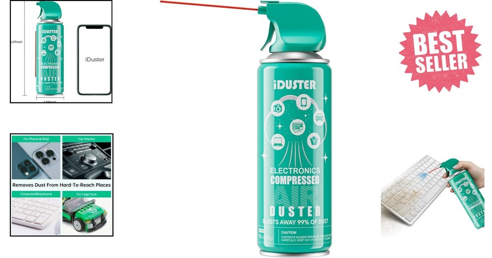 10 oz Disposable Compressed Duster - Ozone-Friendly Keyboard and Computer Cle...