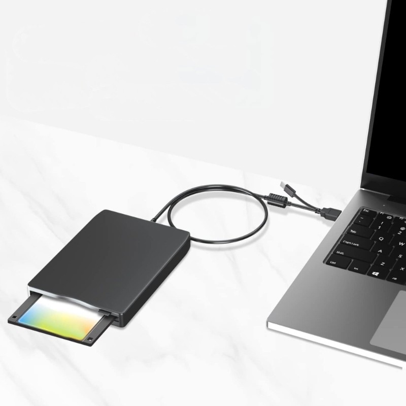 ABS External Floppy Drive for Win OS with USB Type C Floppy Disk Reader