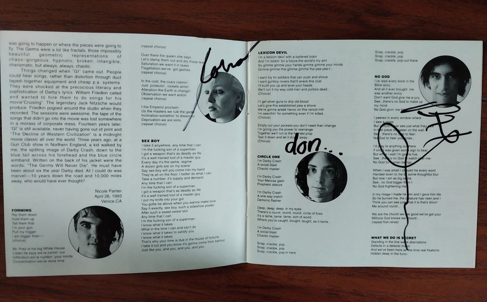 Autographed Germs CD