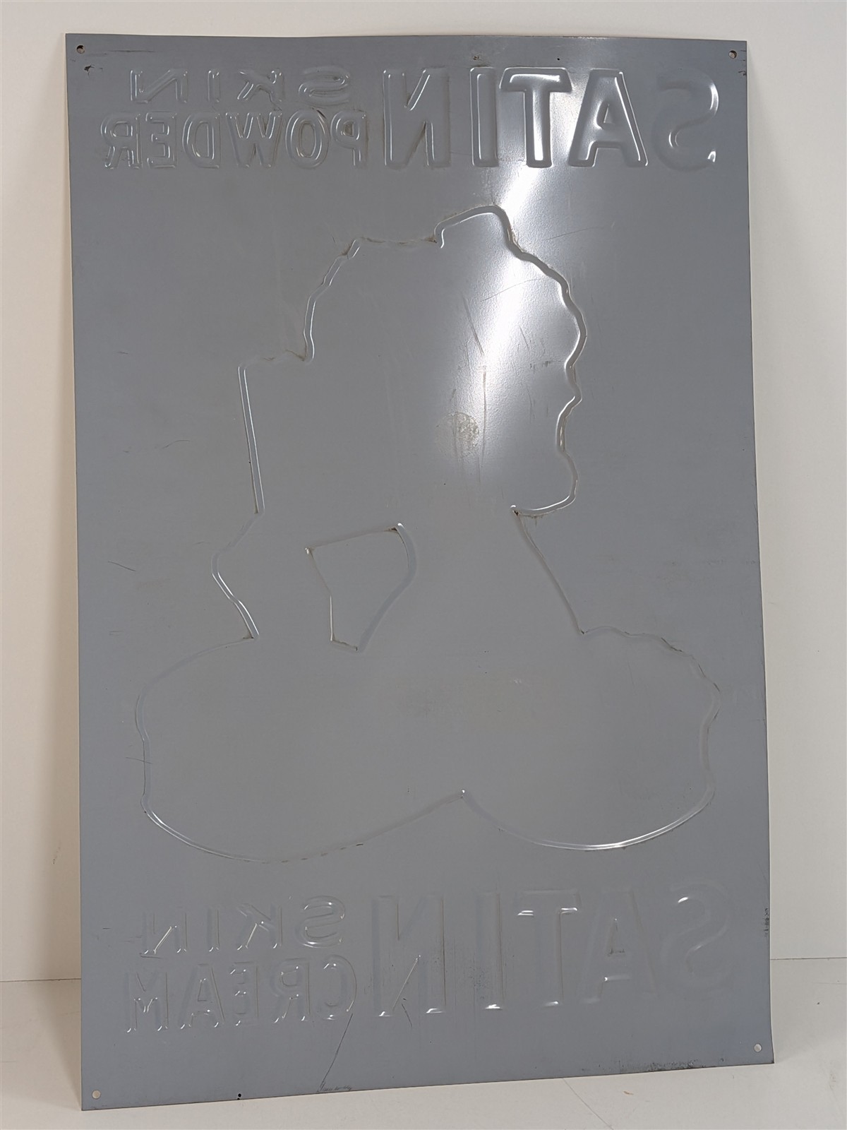 Satin Skin Powder & Cream Albert Wood Detroit 16-3/4" Tin Sign