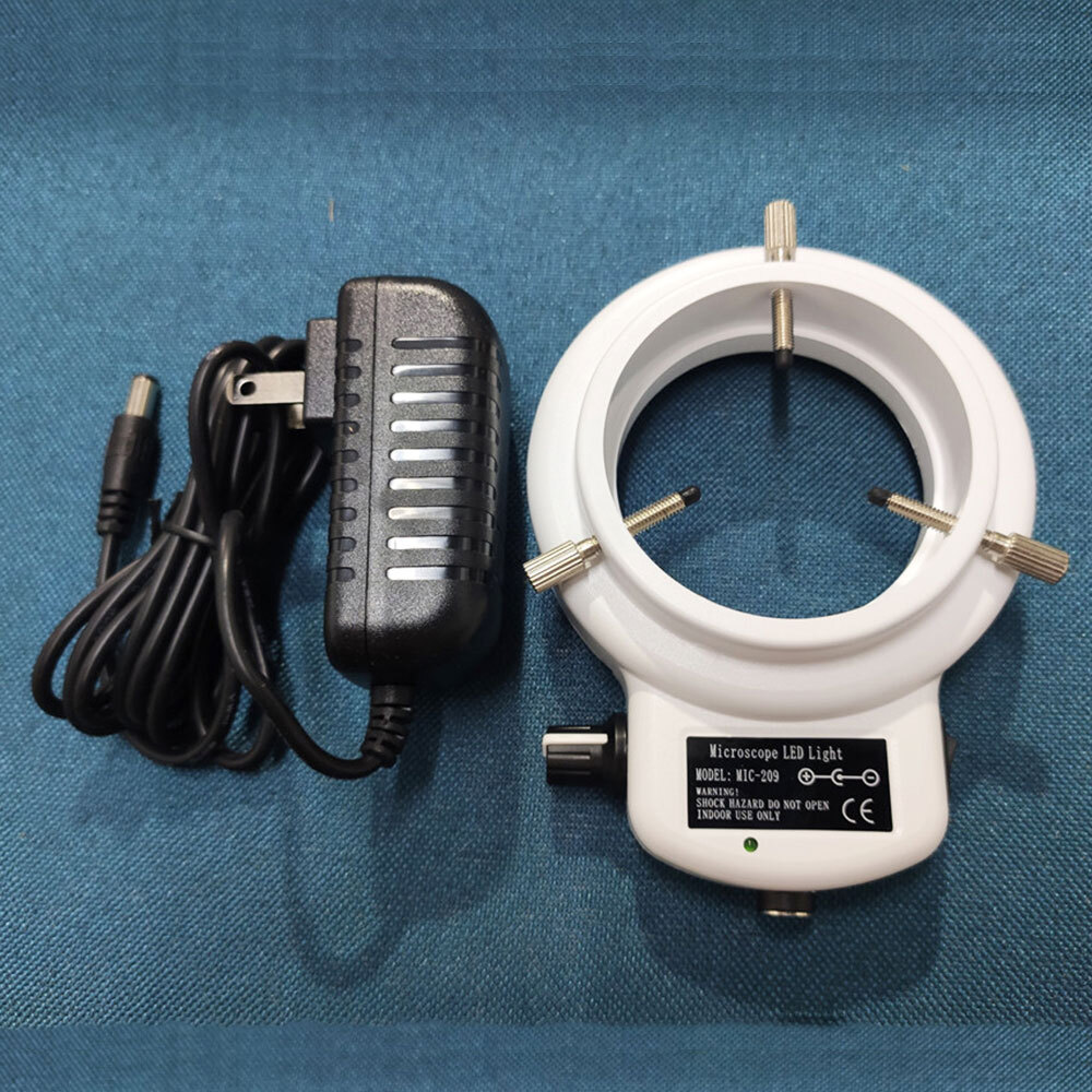 USA 144 LED Bulbs Microscope Ring Light Illuminator Lamp Adjustable US Plug