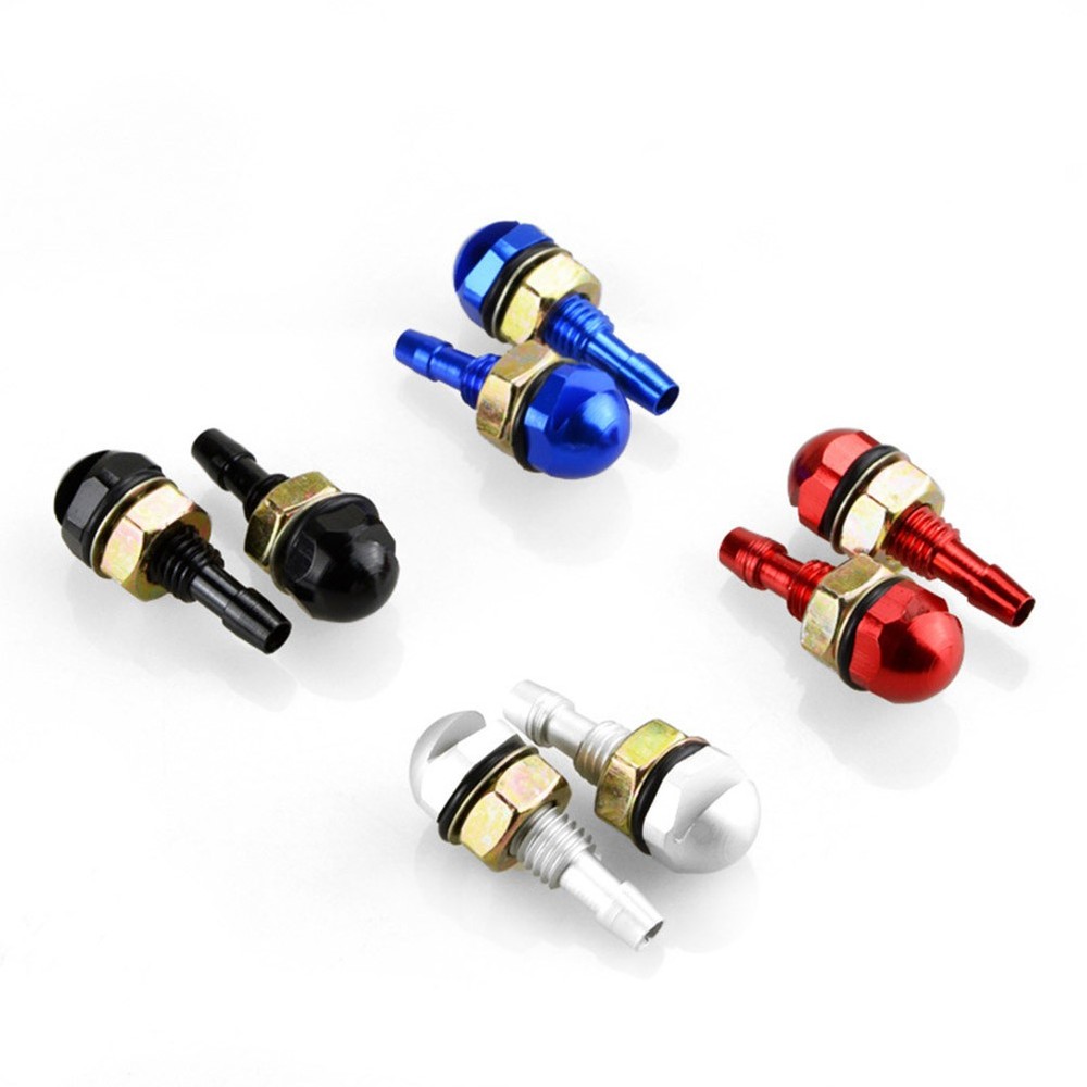 One Pair Replacement Front Windshield Washer Nozzles (Black)