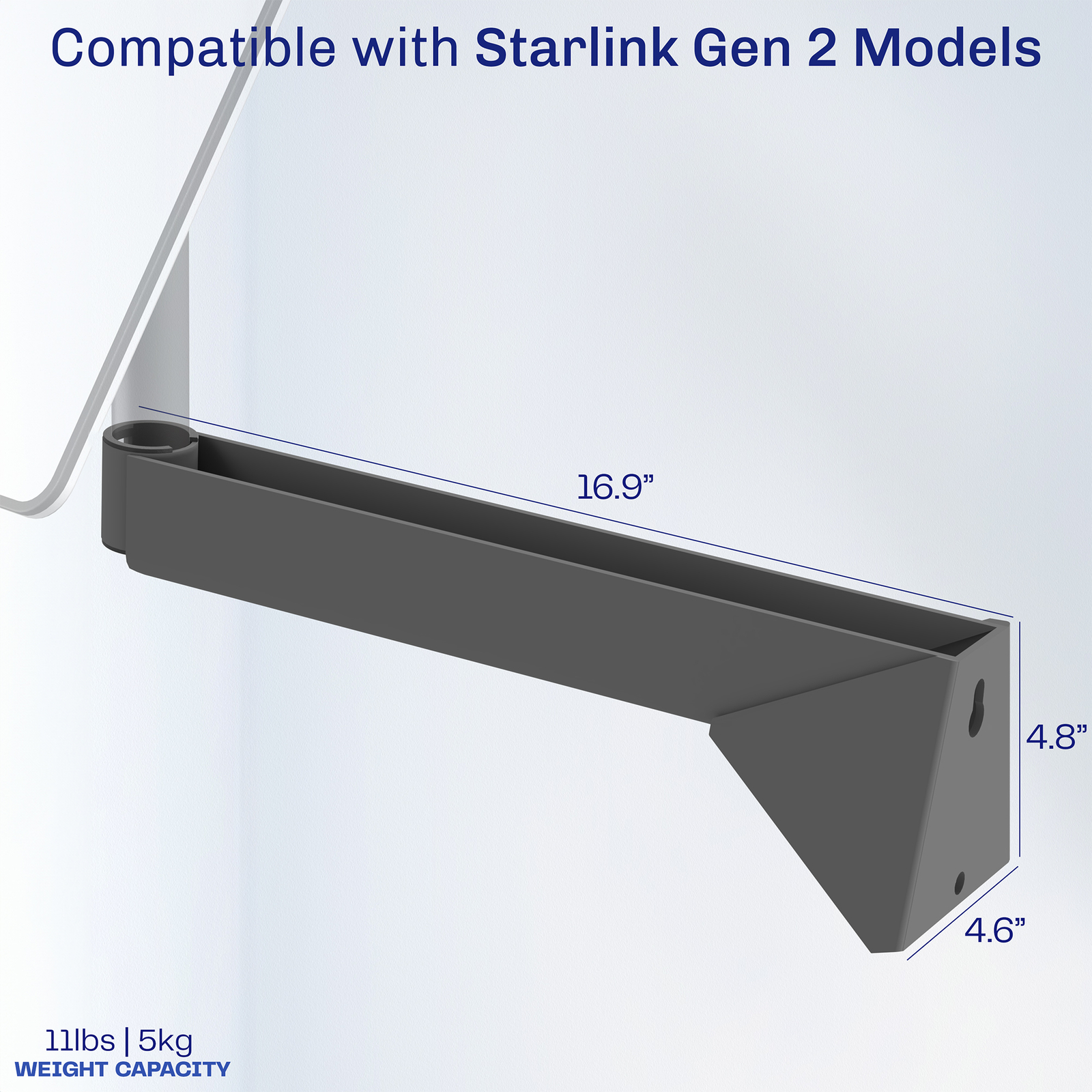 VIVO Long Arm Wall Mount Designed for Starlink Gen2 Internet Satellite Dish
