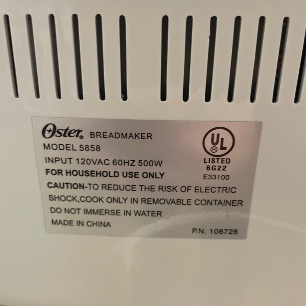 Oster 5858 Compact Breadmaker White 1.5lb ExpressBake Bread Machine Programmable