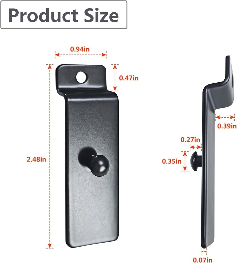 Sturdy Slatwall Hooks Set - 10 Adjustable Iron Hangers for Wall Organization