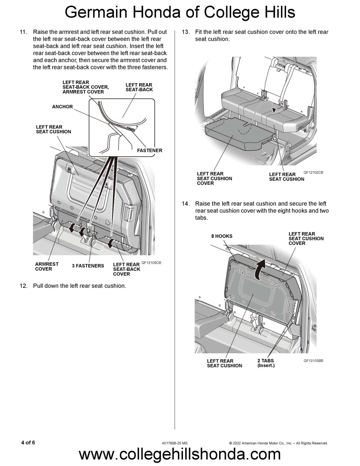 2017-2025 Genuine Honda Ridgeline Rear Seat Cover - OEM! NEW! 08P32-T6Z-110A