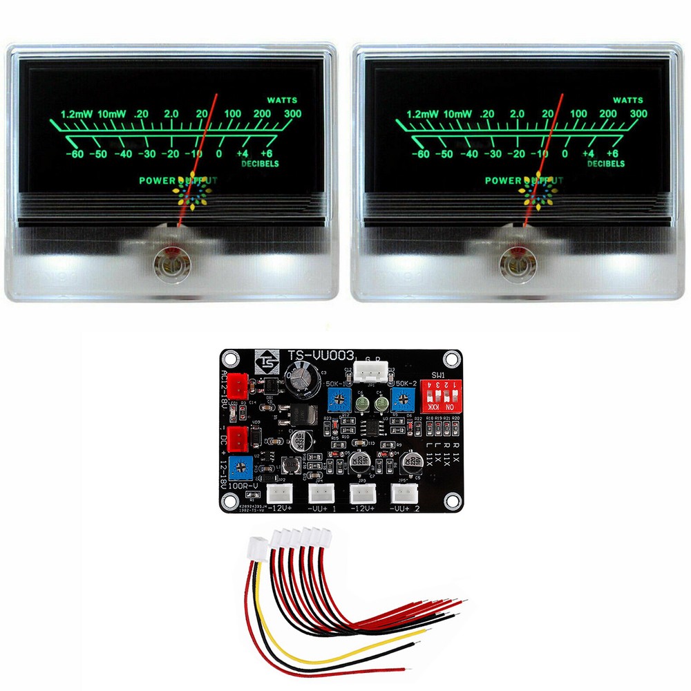 2pc TN-90A VU Meter DB Level Header Chassis Backlight with TS-VU003 Driver board
