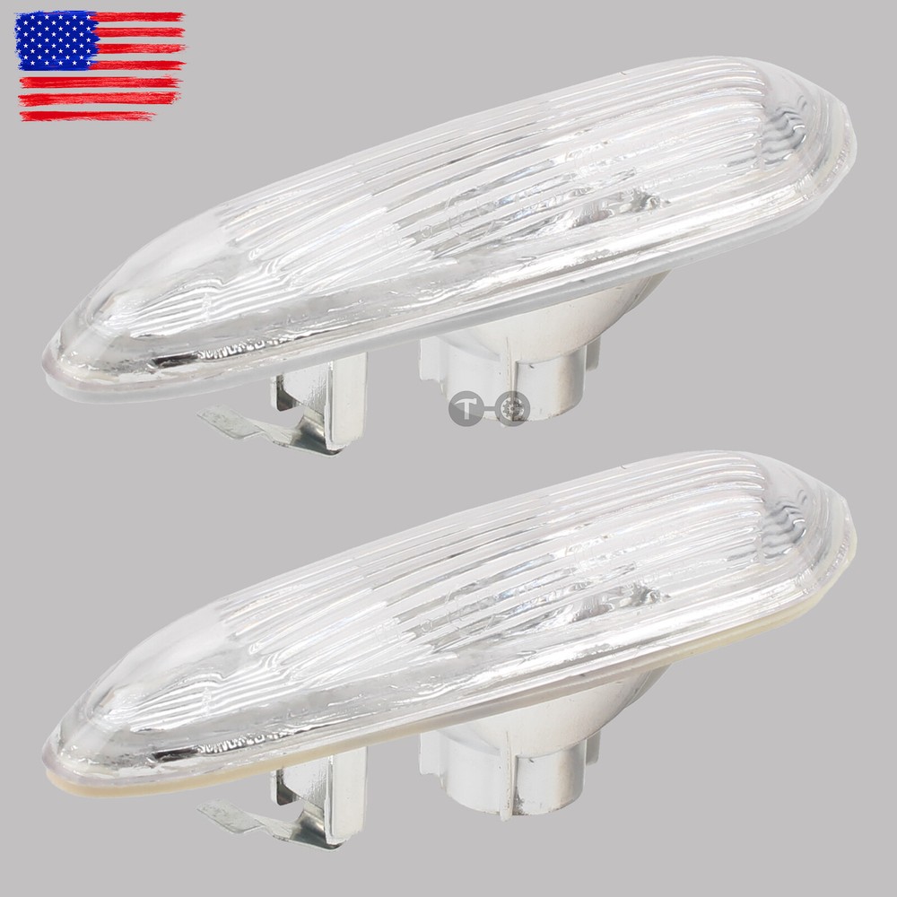 2pcs Dynamic LED Side Marker Signal Light Clear For BMW E90 E91 E92 E60 E61 E82