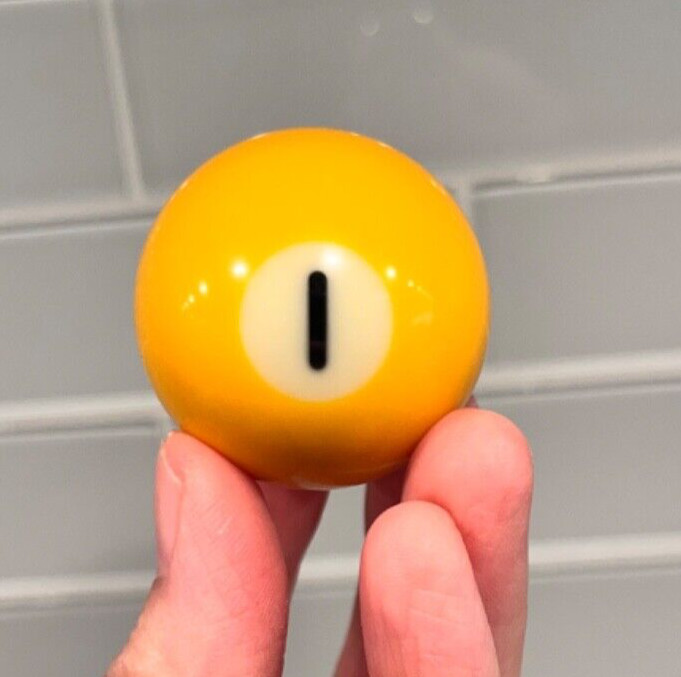 Mini Pool Billiard Ball 1.5" - Replacement Collectible - SOLID YELLOW #1