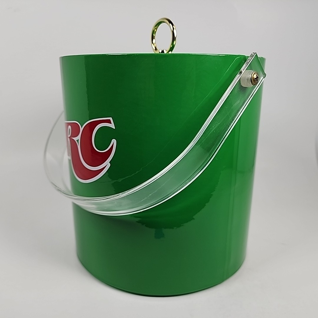 Vintage Royal Crown RC Cola Green Ice Bucket Cooler w/Handle & Lid Green