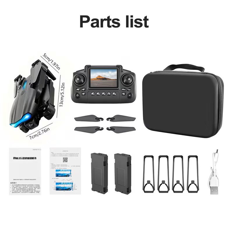 E99 Pro Drone With Dual Camera & Dual Battery Foldable RC Quadcopter For Beginne