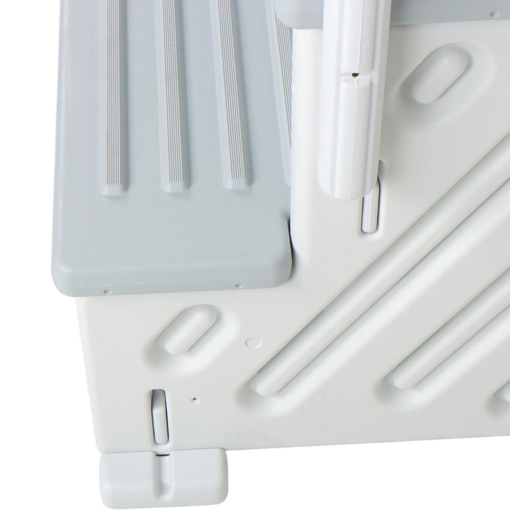 White Swimming Pool Ladder Heavy-Duty 4 Step Above Ground w/ Handrails Plastic