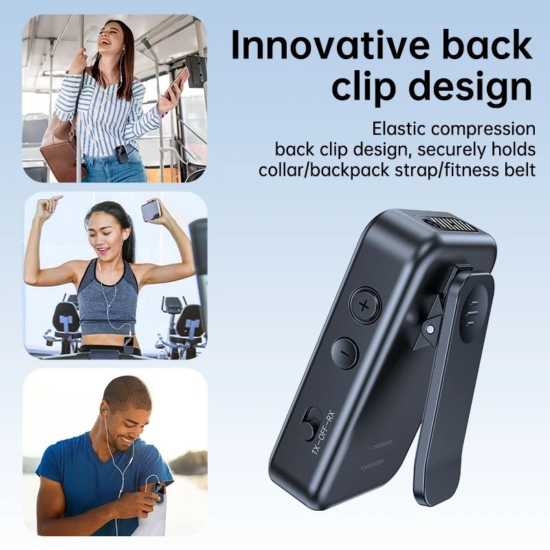 Lavalier Bluetooth 5.4 Audio Receiver Transmitter 3.5mm AUX TF Card Play Wireles