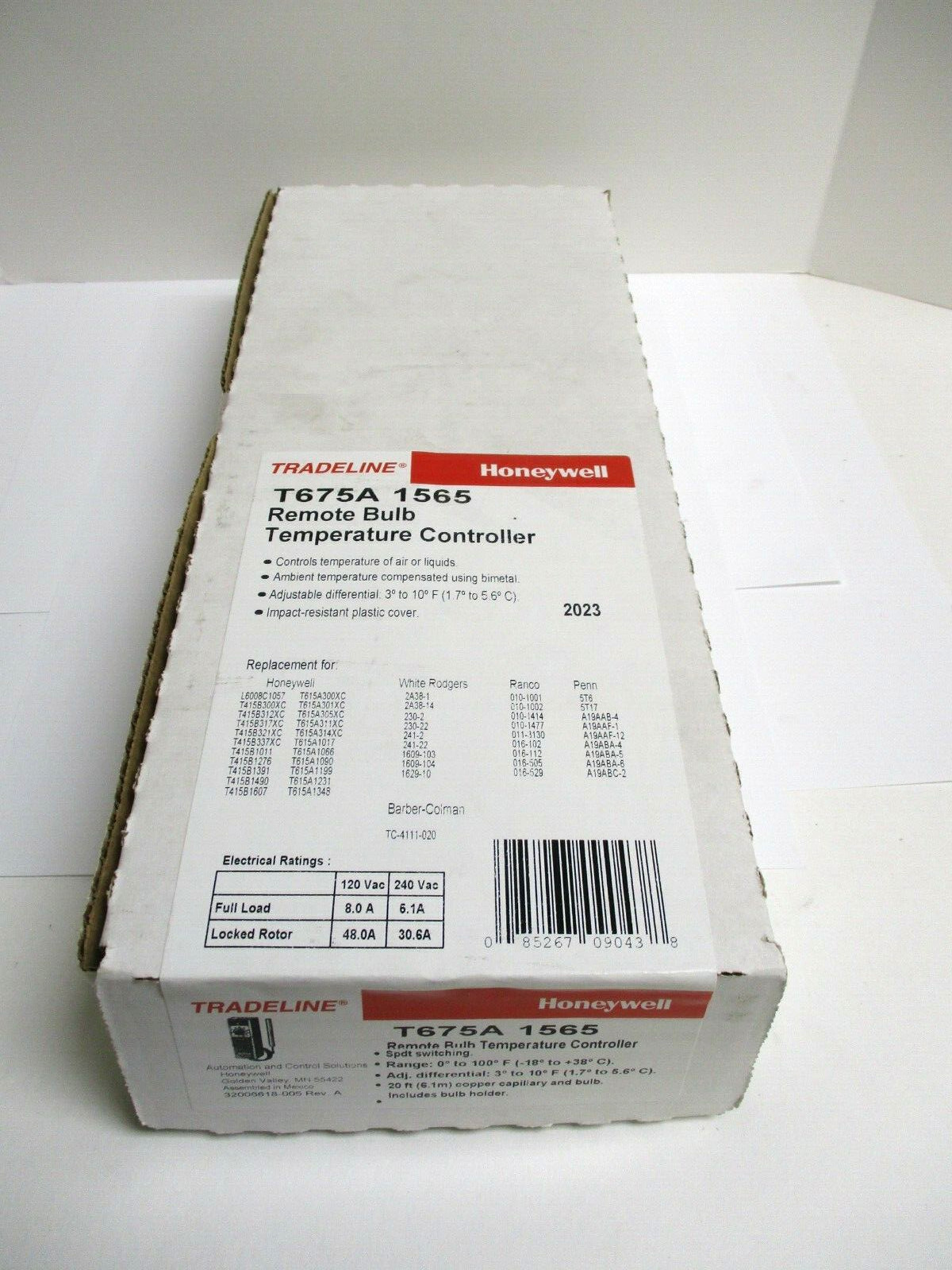 HONEYWELL, T675A1565, REMOTE BULB TEMPERATURE CONTROLLER