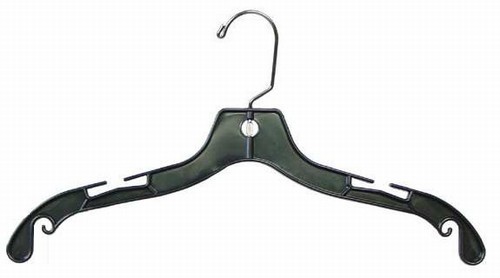 Only Hangers 17" Black Plastic Medium Weight Hangers -Box of 50