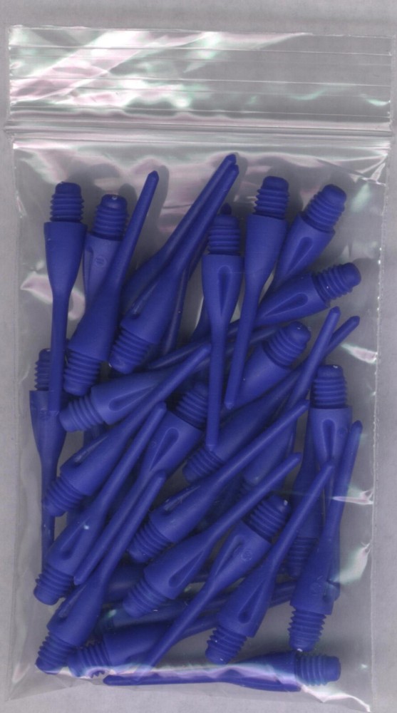33 BLUE Dimpled Soft Tip Points: 1.25in. length: For Soft Tip Darters