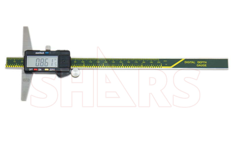 SHARS 0- 8" 200MM CALIPER DIGITAL DEPTH GAGE GAUGE NEW P]