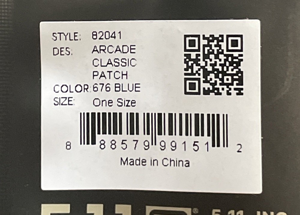 *NEW* 5.11 TACTICAL ARCADE CLASSIC PATCH HOOK BACKING
