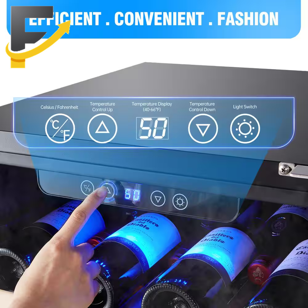 Kalamera 50 Bottle Compressor Wine Refrigerator Single Zone with Touch Control