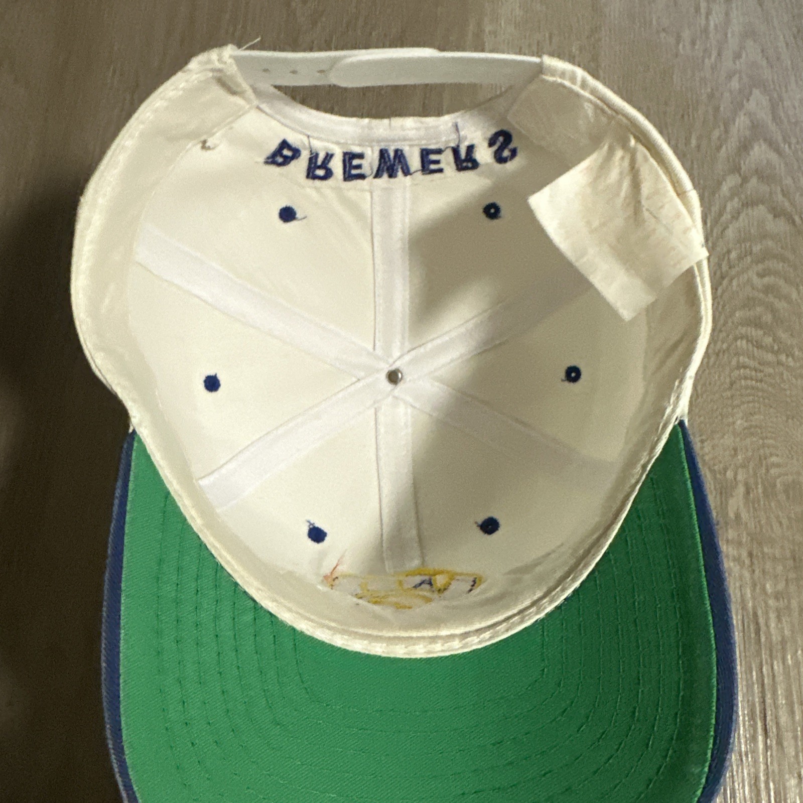 Vintage 90s Milwaukee Brewers Two Tone Logo Blockhead Drew Pearson Snapback Hat