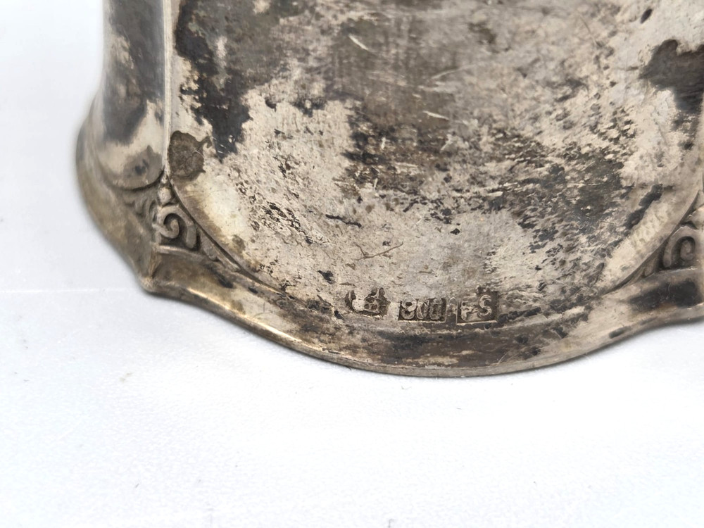 Collectible Antique German Solid 800 Silver Napkin Ring