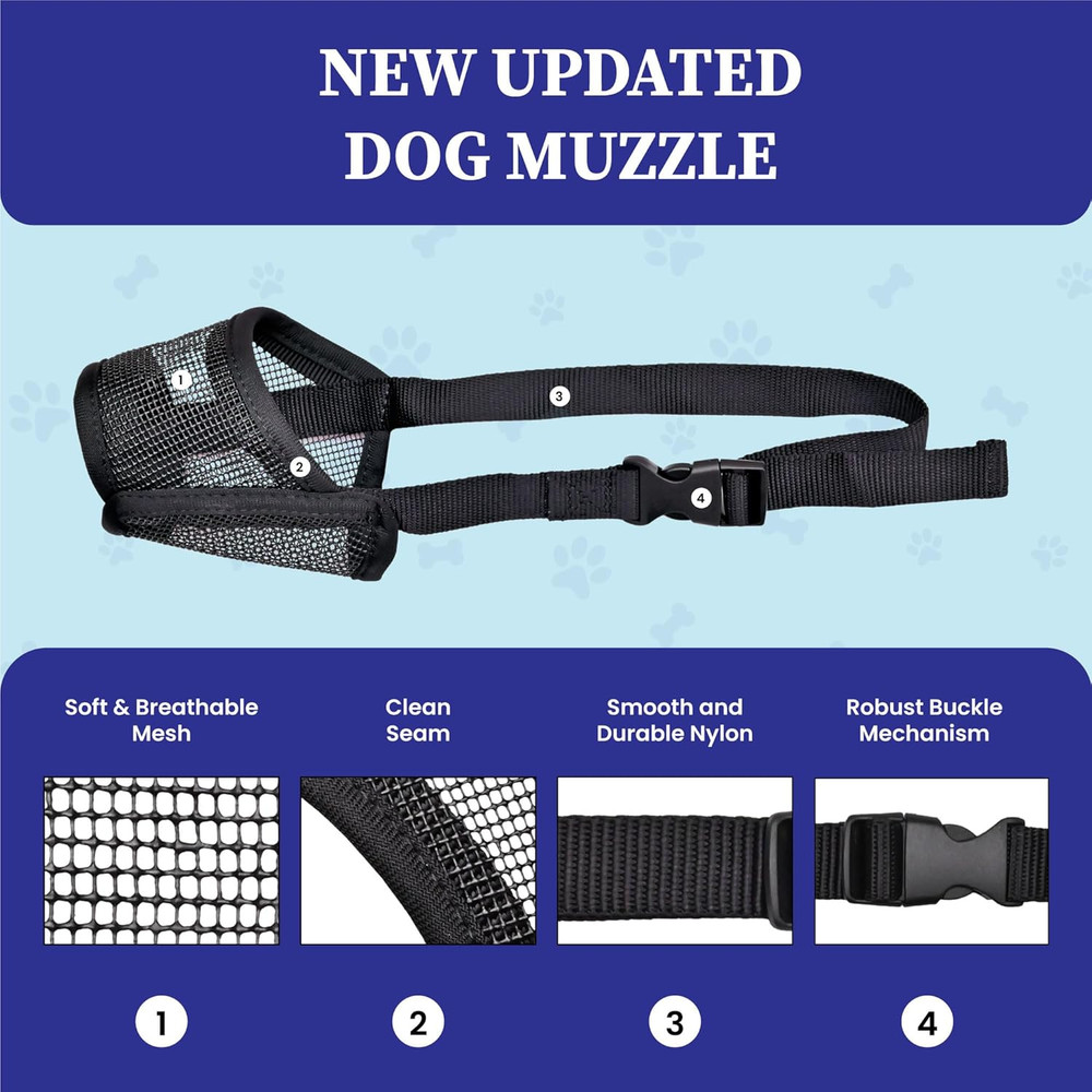 Dog Muzzle for Large Dogs - Air Mesh Muzzle for Large Sized Dog | Adjustable ...