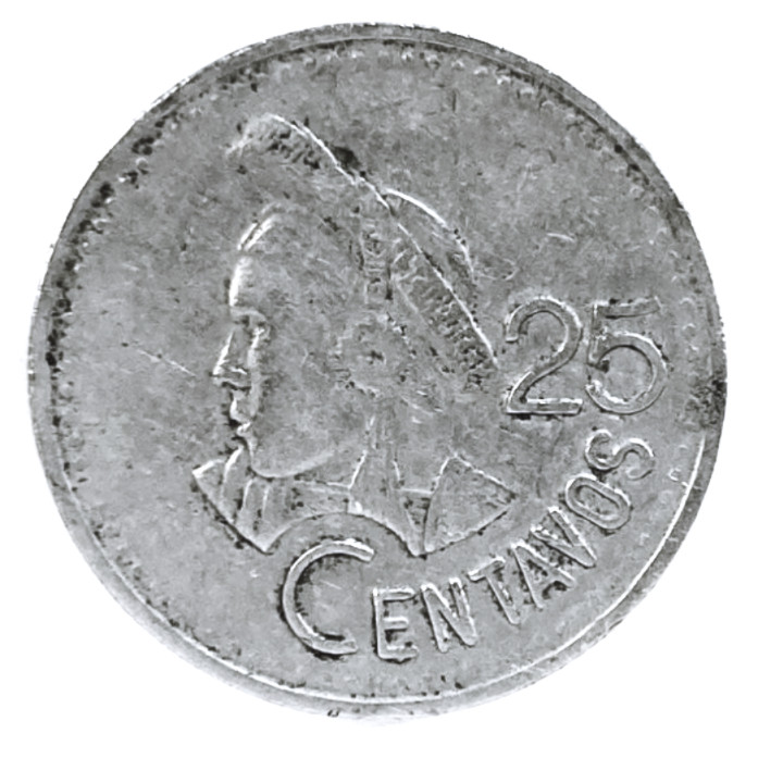 1991 Guatemala 25 Centavos World Coin