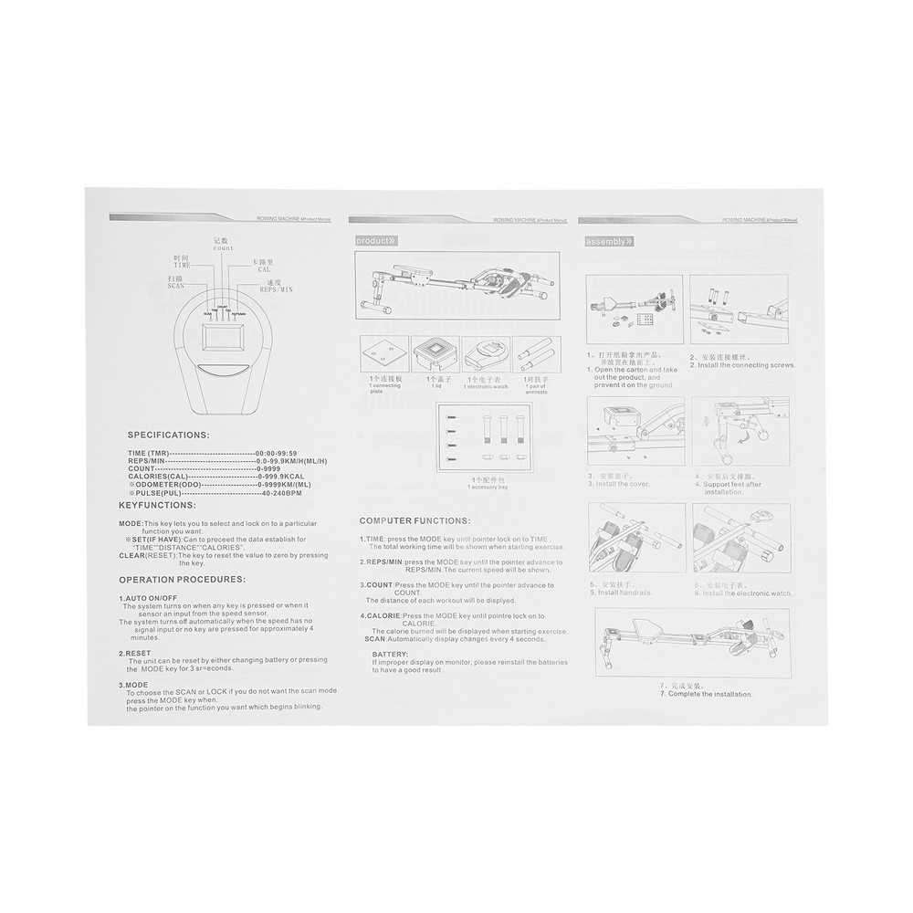 Home Rowing Machine Foldable Rowing Exercise Machine Hydraulic Rowing Machine