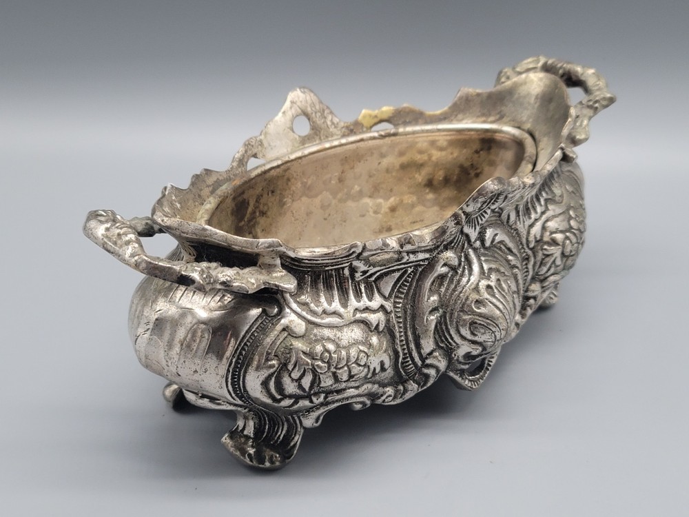 Vintage Silver Tone Planter Ornate Decorative 9" x 4"