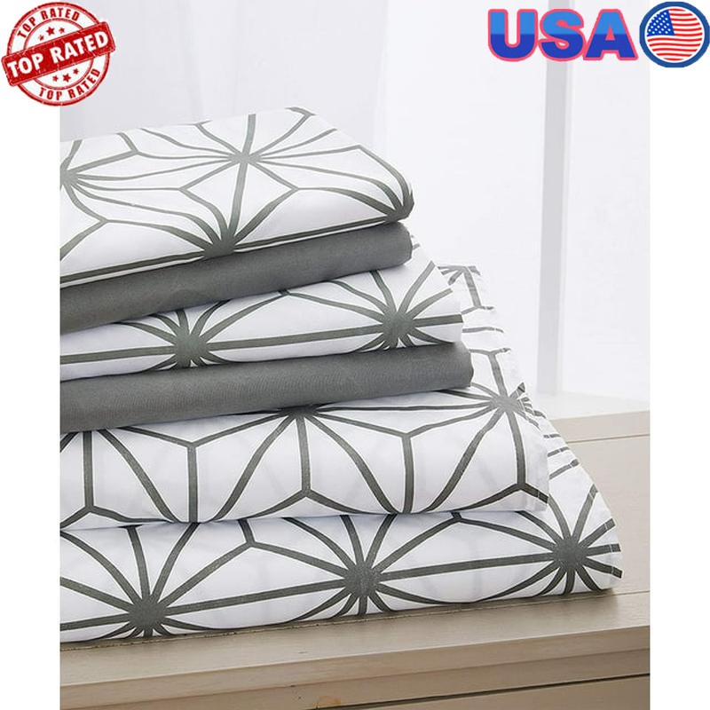 Full Bed Sheets Set 1500 Thread Count Microfiber Soft Durable Allergy Resistant