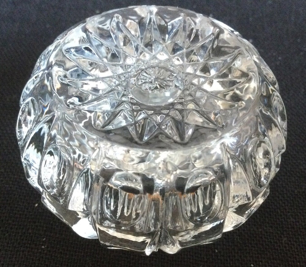 Round Clear Glass Patterned Open Salt Cellar - 1 11/16" diameter