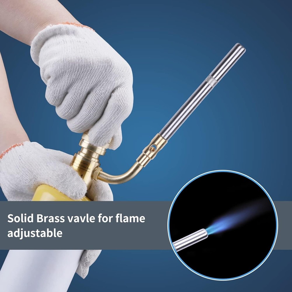 Brass Propane Torch Head - High-Intensity Adjustable Flame - 1648°C Max