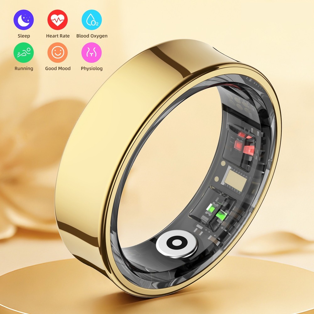Titanium IP68 smart ring, activity tracker, sleep and motion detection