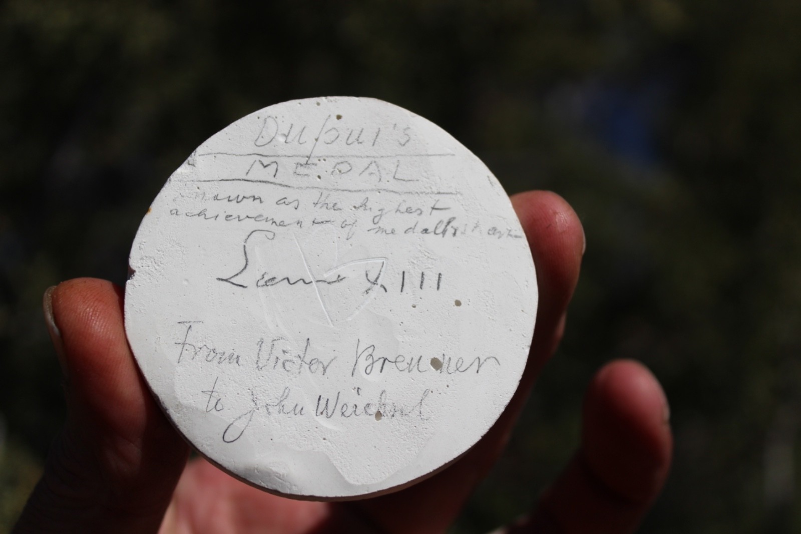 Art Medals Bronze Plaster CAST - SIGNED By Victor Brenner RARE - One Of A Kind!